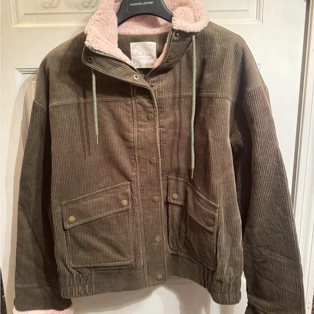 Altar'd State Brown Corduroy Puffer Jacket